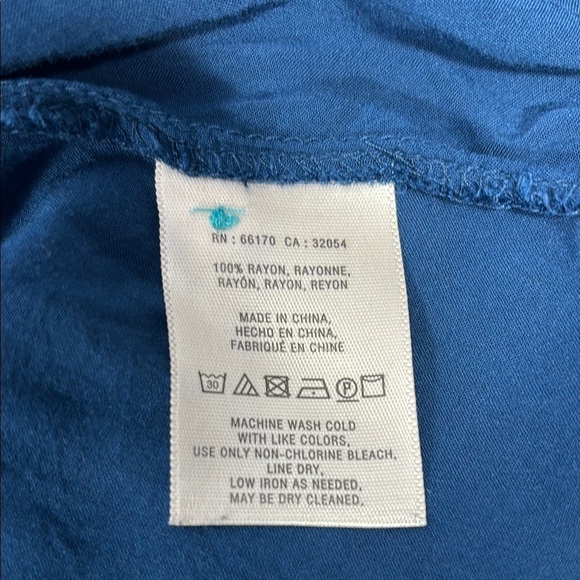 Maeve Blue Long Sleeve Mandarin Collar Blouse - Picture 8 of 8